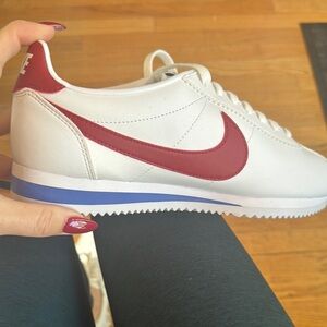 Nike White and Red Athletic Shoes